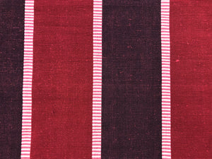 Designer Burgundy Red Maroon Plum Rose Woven Stripe Upholstery Drapery Fabric