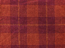 Load image into Gallery viewer, 1.5 Yds Designer Magenta Pink Orange Plaid Tweed Upholstery Fabric