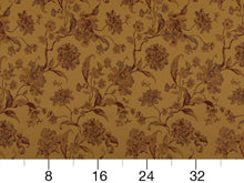 Load image into Gallery viewer, Heavy Duty Floral Mustard Gold Burgundy Red Upholstery Drapery Fabric