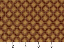 Load image into Gallery viewer, Heavy Duty Geometric Diamond Mustard Gold Burgundy Red Upholstery Drapery Fabric