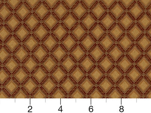 Decorative Diamond Design in Red and Gold, Upholstery Fabric, Heavy  Drapery, Polyester, 54 Wide