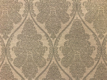 Load image into Gallery viewer, Designer Water &amp; Stain Resistant Beige Gold Grey Medallion Damask Upholstery Fabric