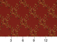 Load image into Gallery viewer, Heavy Duty Leaf Brocade Red Burgundy Beige Gold Upholstery Drapery Fabric