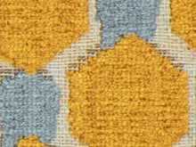 Load image into Gallery viewer, Beige Mustard Gold Geometric Art Deco Velvet Upholstery Fabric