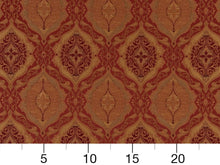 Load image into Gallery viewer, Heavy Duty Geometric Medallion Red Burgundy Beige Gold Upholstery Drapery Fabric