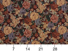 Load image into Gallery viewer, Heavy Duty Victorian Floral Tapestry Wine Beige Rusty Orange Navy Blue Emerald Green Upholstery Fabric