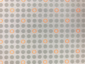 Designer Grey Orange Geometric Small Scale Abstract Upholstery Fabric