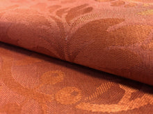 Load image into Gallery viewer, Rusty Orange Cotton Poly Damask Moire Upholstery Drapery Fabric