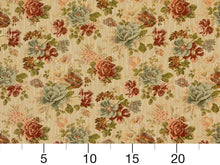 Load image into Gallery viewer, Heavy Duty Victorian Floral Tapestry Denim Blue Plum Pink Green Beige Upholstery Fabric