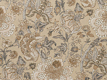 Load image into Gallery viewer, Beige Grey Cream Floral Upholstery Drapery Fabric