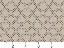 Load image into Gallery viewer, Silver Grey Brown Trellis Diamond Upholstery Drapery Fabric