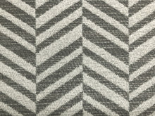 Load image into Gallery viewer, TDC Sant Inez Herringbone Gray Off White Abstract Geometric Indoor Outdoor Bella Dura Water Resistant Upholstery Fabric
