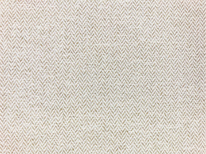 Designer Water & Stain Resistant Small Scale Herringbone Beige Tweed MCM Mid Century Modern Upholstery Fabric