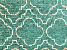 Load image into Gallery viewer, 1.7 Yards Kravet Design 31422-35 Turquoise Aqua Blue Trellis Geometric Chenille Upholstery Fabric