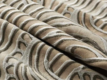 Load image into Gallery viewer, Designer Beige Taupe Neutral Embroidered Abstract Upholstery Drapery Fabric