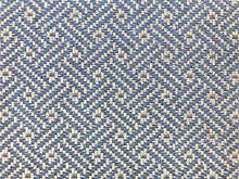 Load image into Gallery viewer, Designer Woven Geometric Linen Blend Navy Blue Gray Taupe Upholstery Fabric