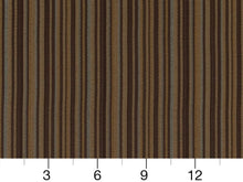 Load image into Gallery viewer, Heavy Duty Stripe Dark Umber Aqua Blue Beige Upholstery Drapery Fabric