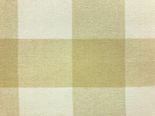 Load image into Gallery viewer, Designer Cotton Lambs Wool Buffalo Check Beige Cream Ivory Plaid Chenille Water &amp; Stain Resistant Neutral Upholstery Fabric WHS 5154