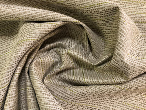 Kravet Waterline Silver Dune Crypton Beige Sage Green Silver Metallic Abstract Stripe Upholstery Fabric