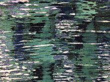 Load image into Gallery viewer, BRENTANO FONTAINE Malachite Water &amp; Stain Resistant Navy Blue Green Off White Abstract Upholstery Drapery Fabric