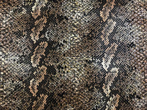 1.75 Yard Designer Textured Snake Reptile Brown Grey Black Faux Leather Upholstery Vinyl