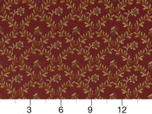 Load image into Gallery viewer, Heavy Duty Floral Brocade Burgundy Red Ivory Gold Upholstery Drapery Fabric