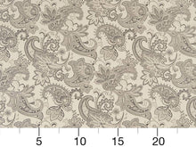Load image into Gallery viewer, Silver Grey French Blue Damask Paisley Upholstery Drapery Fabric