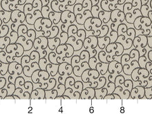 Load image into Gallery viewer, Silver Grey French Blue Swirl Upholstery Drapery Fabric