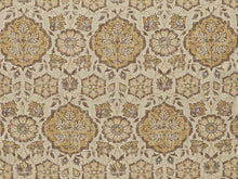 Load image into Gallery viewer, Beige Brown Mustard Grey Floral Moorish Medallion Upholstery Drapery Fabric