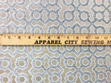 Load image into Gallery viewer, 1.75 Yds Designer Gray Taupe White Geometric Chenille Trellis Upholstery Fabric