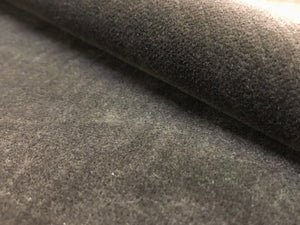 1 3/4 Yd Designer Charcoal Gray Grey Mid Century Modern Cotton Water & Stain Resistant Upholstery Velvet Fabric