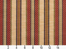 Load image into Gallery viewer, Heavy Duty Stripe Tapestry Brick Red Green Navy Blue Beige Upholstery Fabric