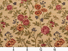 Load image into Gallery viewer, Heavy Duty Floral Botanical Tapestry Rose Pink Rusty Orange Navy Blue Green Beige Upholstery Fabric