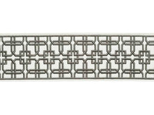 Load image into Gallery viewer, White Grey Geometric Embroidered Drapery Tape Trim