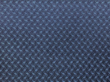 Load image into Gallery viewer, Designer Reversible British Wool Abstract Navy Blue Geometric Herringbone Mid Century Modern Upholstery Drapery Fabric