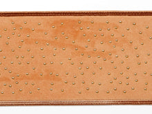 Load image into Gallery viewer, 3" Wide Silver Gold Beaded Velvet Cream Taupe Apricot Powder Grey Drapery Tape Trim