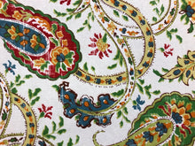 Load image into Gallery viewer, Richloom White Red Blue Green Orange Bohemian Cotton Paisley Drapery Upholstery Fabric