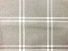 Load image into Gallery viewer, Grey Ivory Plaid Checked Nautical Geometric Upholstery Drapery Fabric