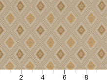 Load image into Gallery viewer, Heavy Duty Geometric Diamond Ivory Gold Beige Off White Upholstery Drapery Fabric
