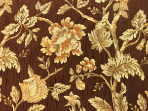 Kravet Caramel Brown Rusty Burnt Orange Beige Floral Botanical Upholstery Drapery Fabric