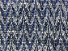 Load image into Gallery viewer, Perennials Vibes Hello Sailor Water &amp; Stain Resistant Navy Blue White Geometric Abstract Upholstery Drapery Fabric