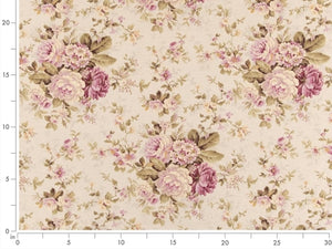 Beige Green Purple Lilac Floral Upholstery Drapery Fabric