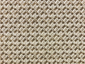 Designer Brown Ivory Woven Small Scale Geometric Linen Viscose Upholstery Drapery Fabric