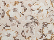 Load image into Gallery viewer, Blush Mocha Brown Cream Floral Upholstery Drapery Fabric