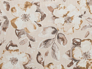 Blush Mocha Brown Cream Floral Upholstery Drapery Fabric