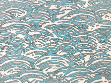 Load image into Gallery viewer, Pollack New Wave Oasis Aqua Blue Grey Sunbrella Indoor Outdoor Upholstery Fabric