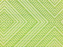 Load image into Gallery viewer, 1.3 Yard of Schumacher Tortola Kiwi Lime Green Beige Geometric Woven Indoor Outdoor Water Resistant Upholstery Fabric