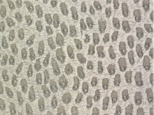 Load image into Gallery viewer, Cotton Linen Metallic Small Scale Animal Pattern Embroidered Grey Silver Drapery Fabric