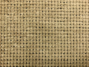 Tan Taupe Black Textured Water & Stain Resistant Geometric Velvet Chenille Upholstery Fabric