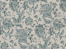 Load image into Gallery viewer, Grey Teal Blue Floral Upholstery Drapery Fabric